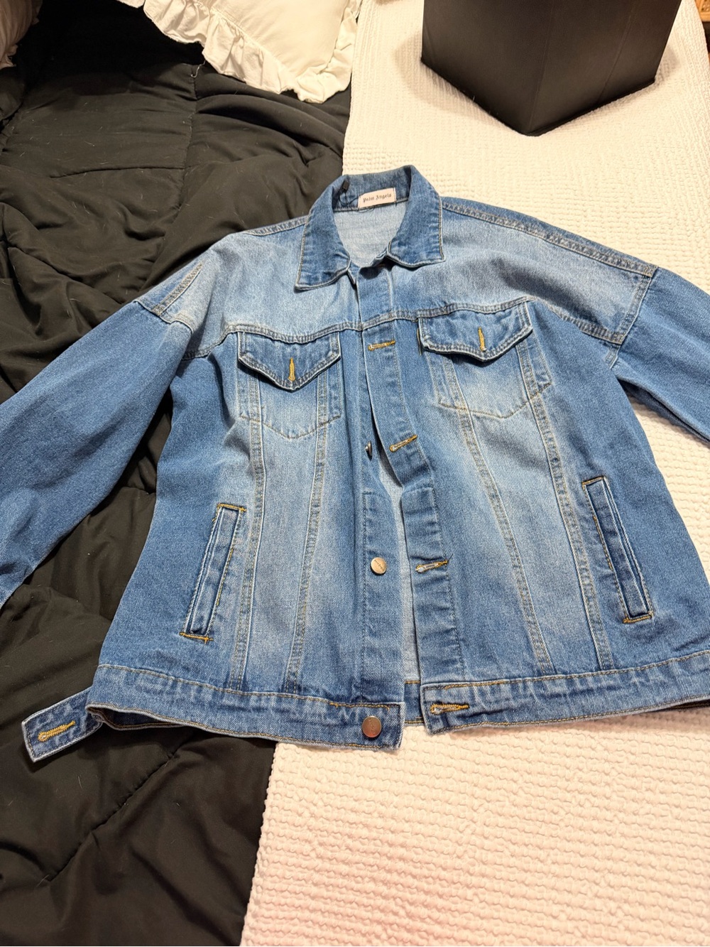 Palm Angels Light Blue Denim Jean Jacket